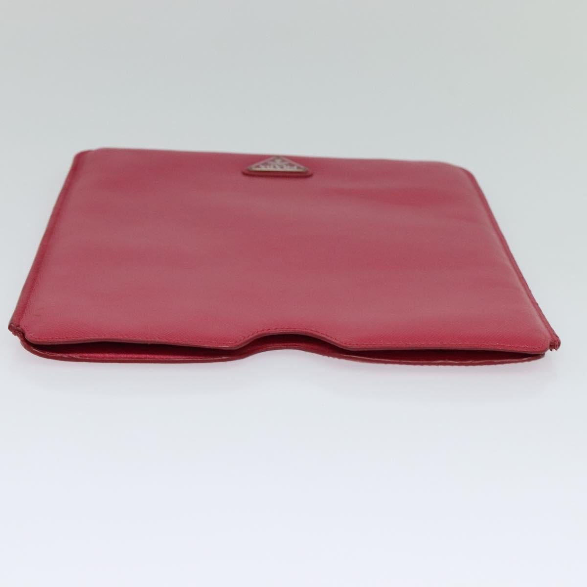 PRADA iPad Case Safiano leather Pink Auth ac3551