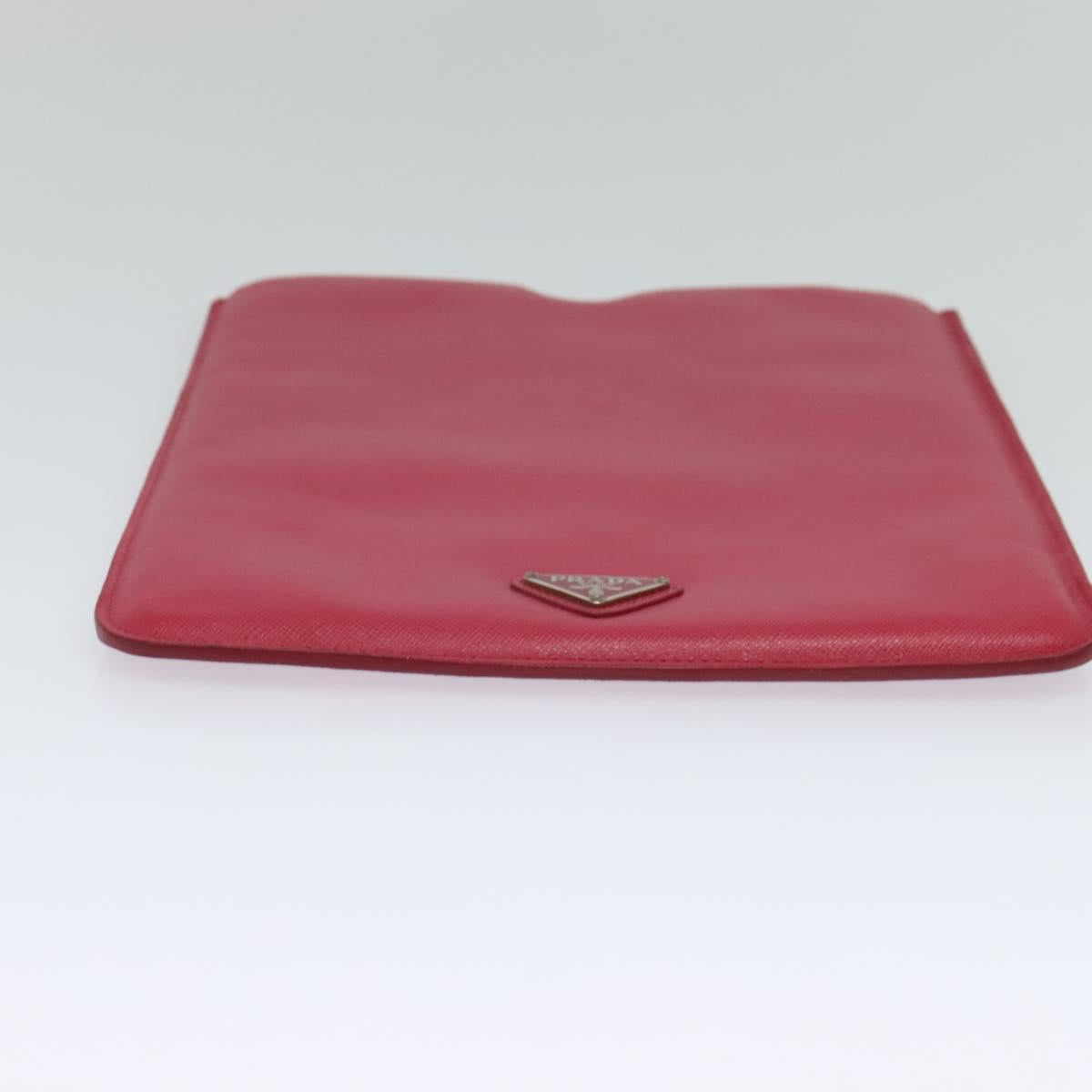 PRADA iPad Case Safiano leather Pink Auth ac3551