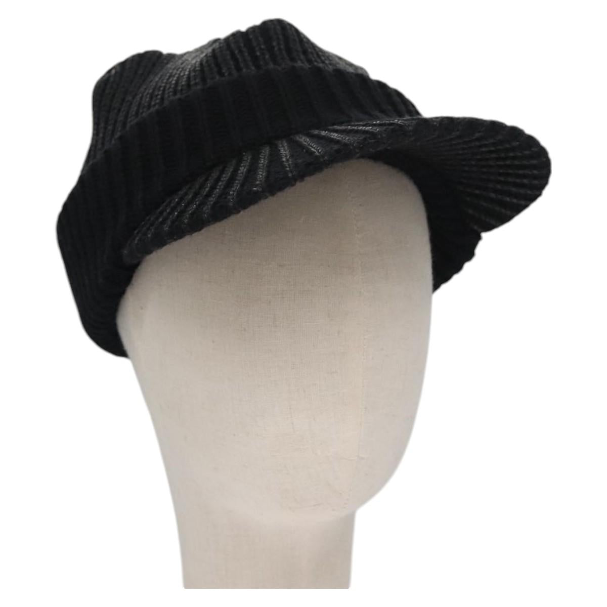 Christian Dior Cap Wool Black Auth ac3556V