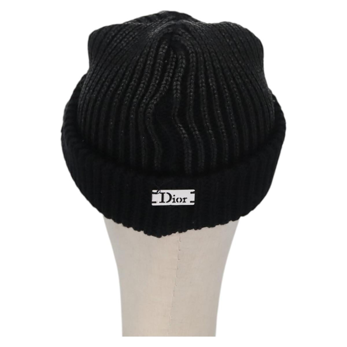 Christian Dior Cap Wool Black Auth ac3556V