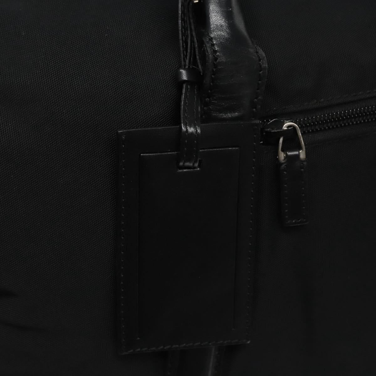 GUCCI Boston Bag Nylon Black Silver 012 0393 12 001553 Auth ac3569