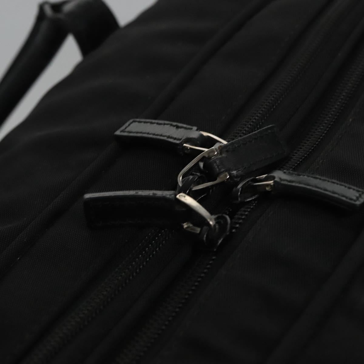 GUCCI Boston Bag Nylon Black Silver 012 0393 12 001553 Auth ac3569
