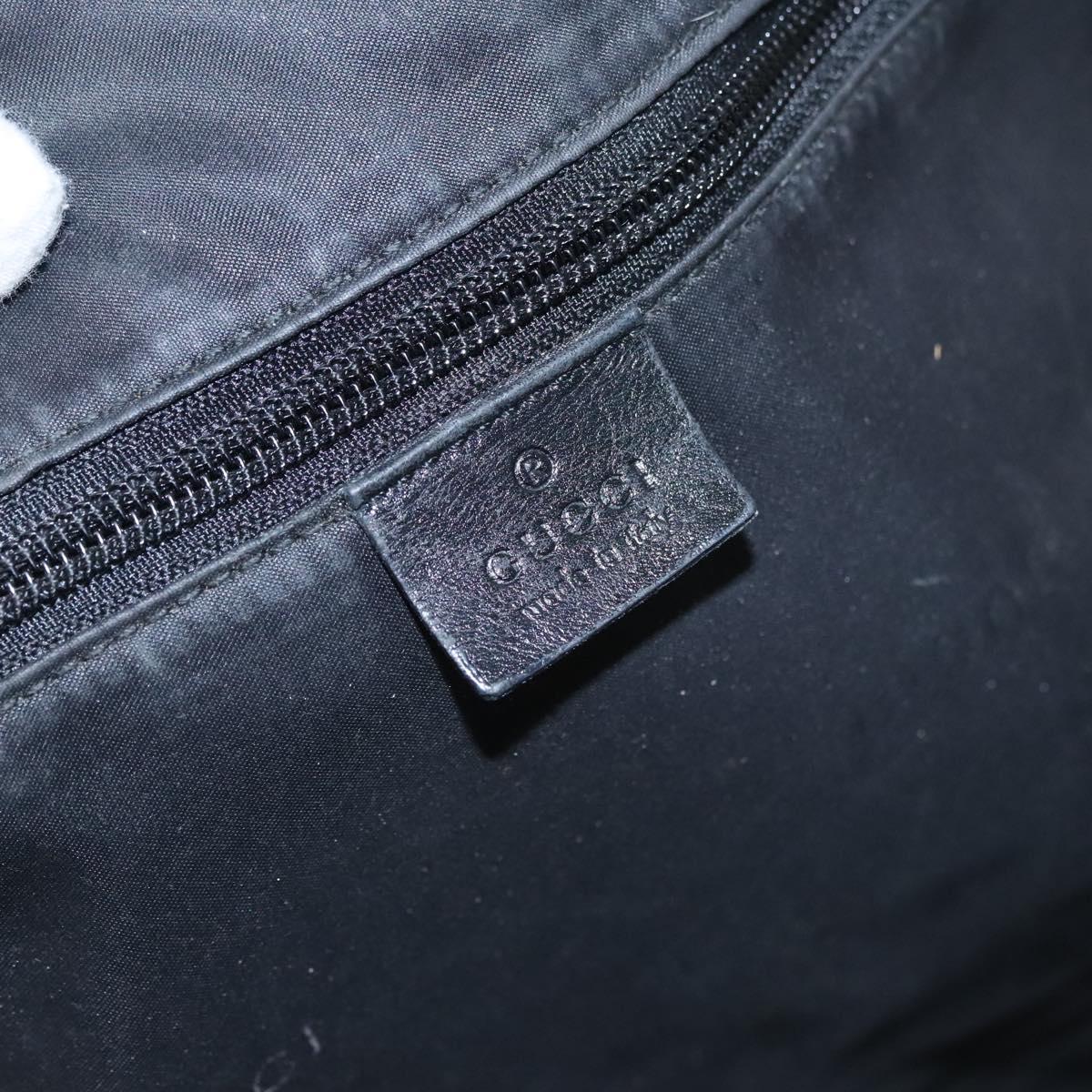 GUCCI Boston Bag Nylon Black Silver 012 0393 12 001553 Auth ac3569