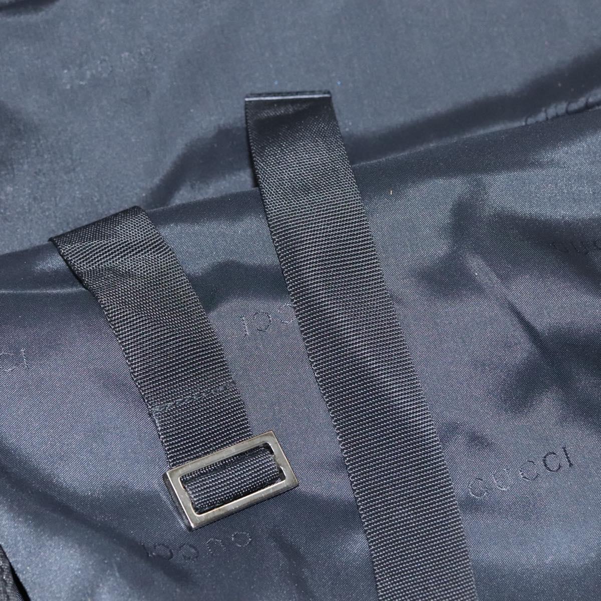 GUCCI Boston Bag Nylon Black Silver 012 0393 12 001553 Auth ac3569