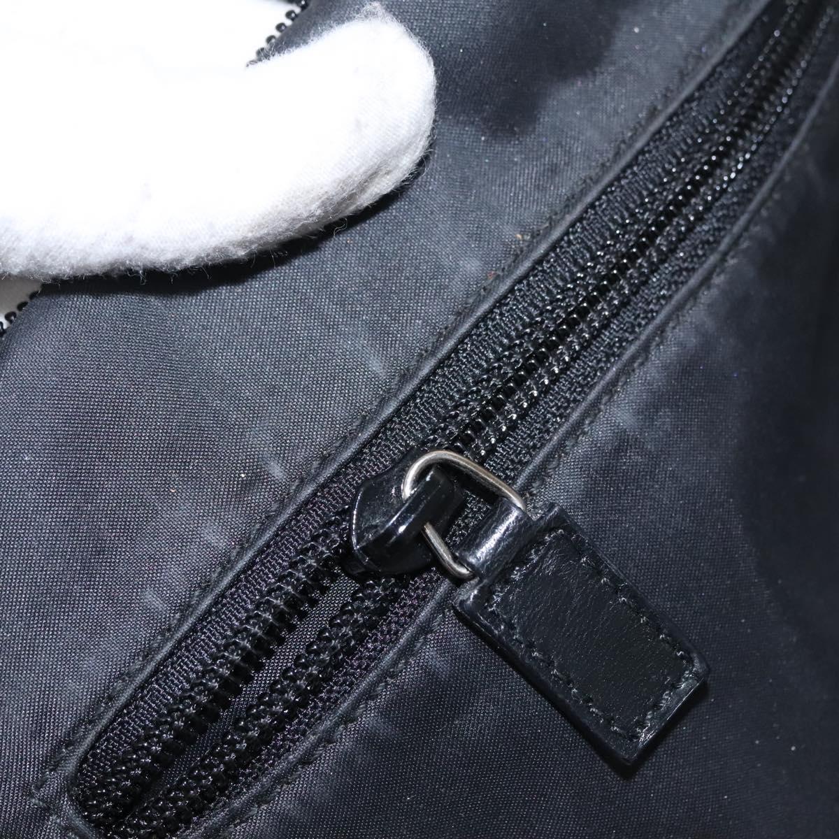 GUCCI Boston Bag Nylon Black Silver 012 0393 12 001553 Auth ac3569