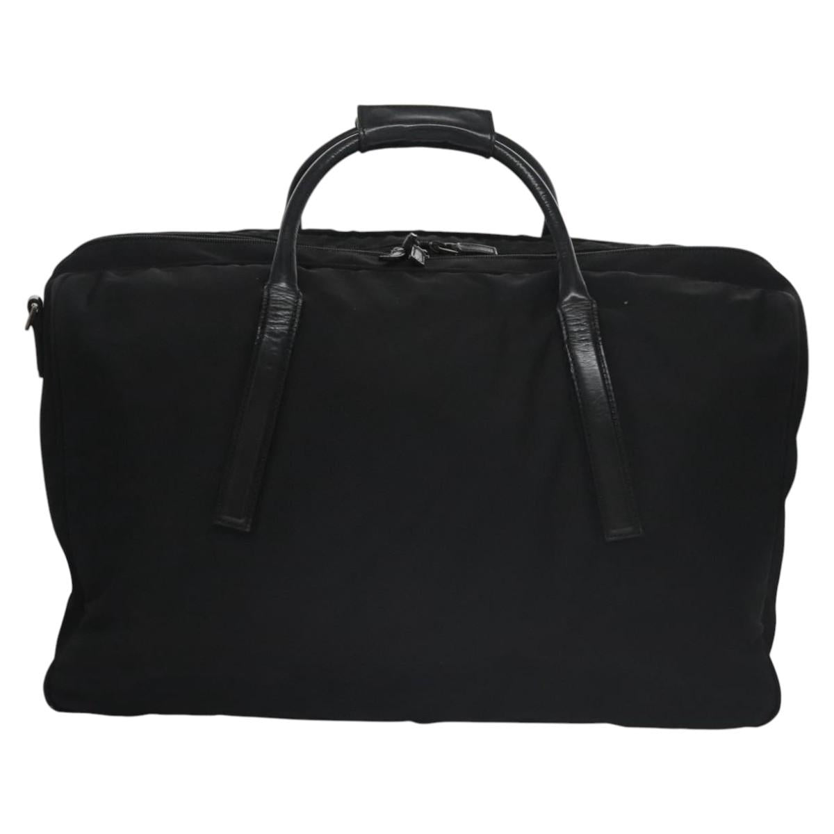 GUCCI Boston Bag Nylon Black Silver 012 0393 12 001553 Auth ac3569