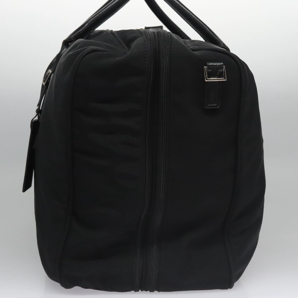 GUCCI Boston Bag Nylon Black Silver 012 0393 12 001553 Auth ac3569