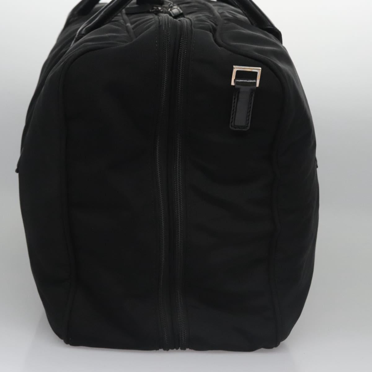 GUCCI Boston Bag Nylon Black Silver 012 0393 12 001553 Auth ac3569