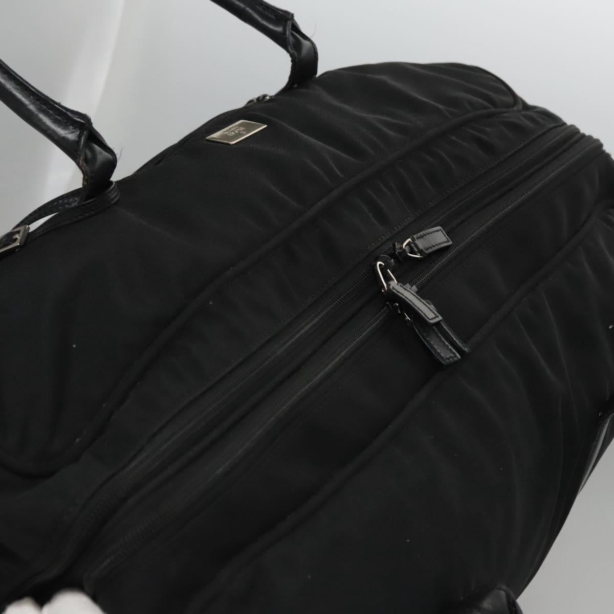 GUCCI Boston Bag Nylon Black Silver 012 0393 12 001553 Auth ac3569