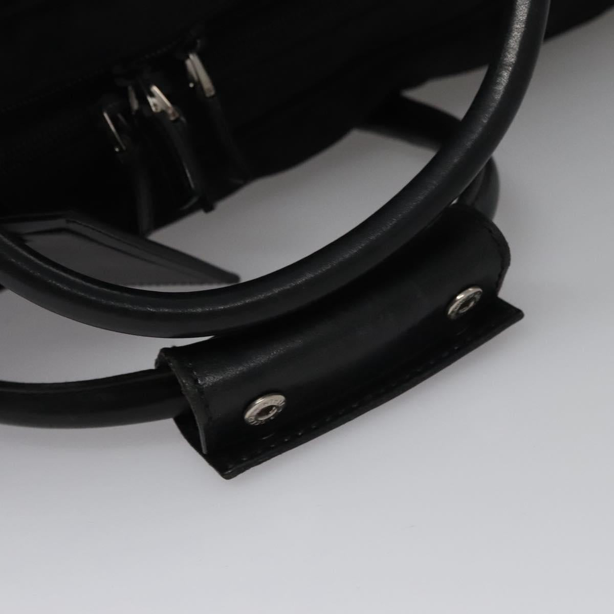 GUCCI Boston Bag Nylon Black Silver 012 0393 12 001553 Auth ac3569