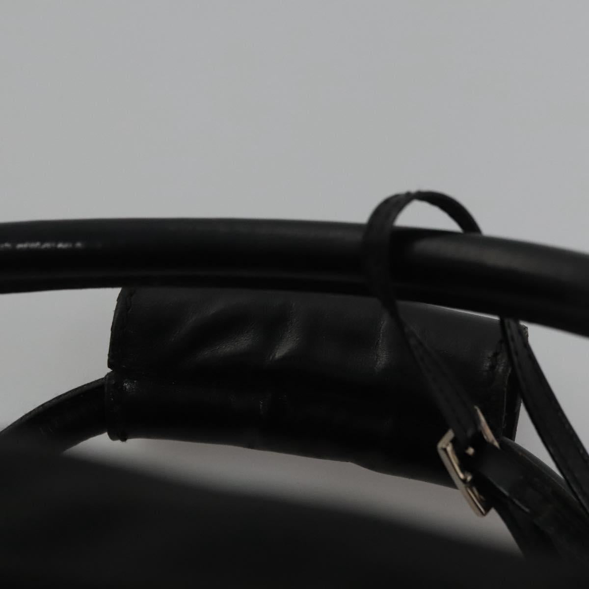 GUCCI Boston Bag Nylon Black Silver 012 0393 12 001553 Auth ac3569