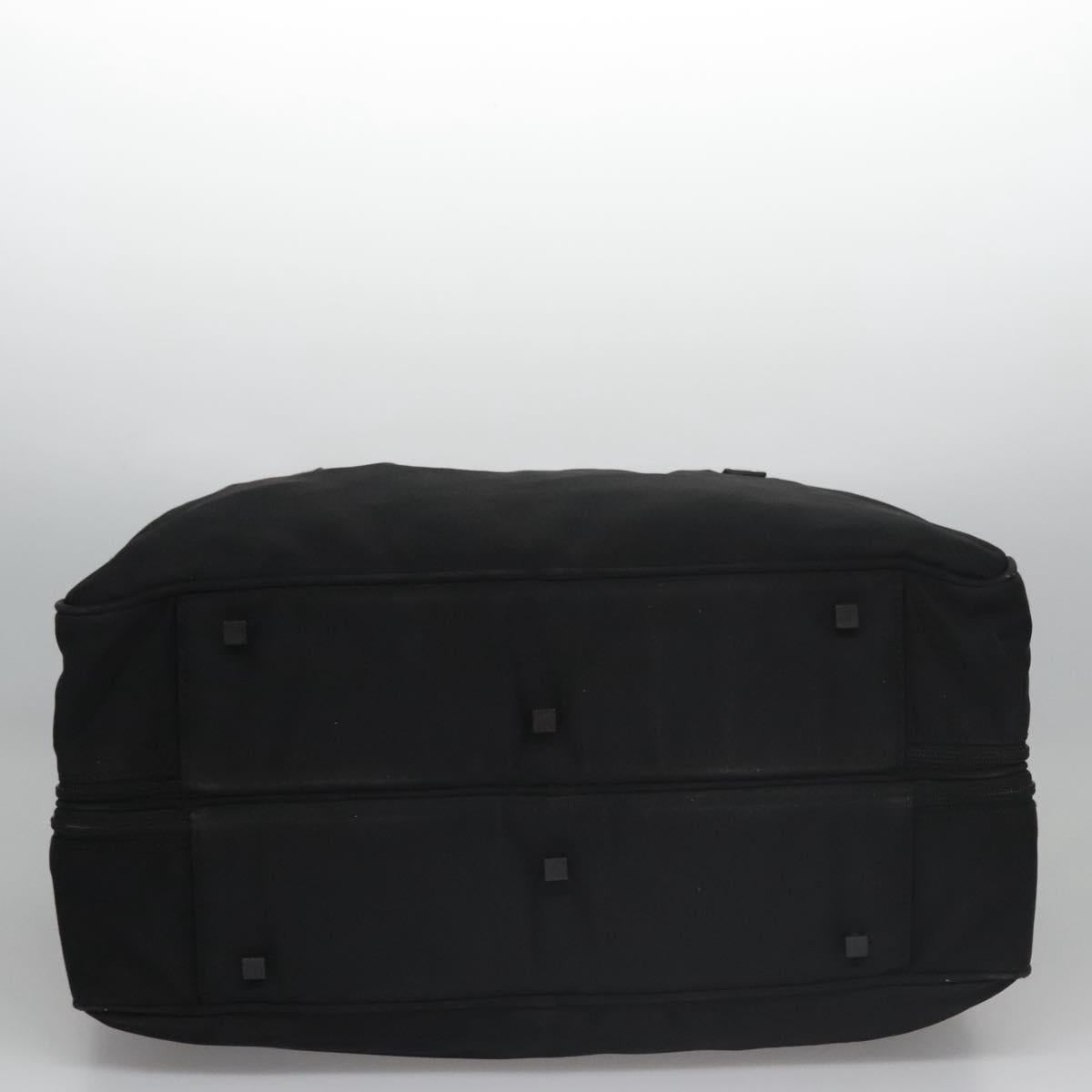 GUCCI Boston Bag Nylon Black Silver 012 0393 12 001553 Auth ac3569