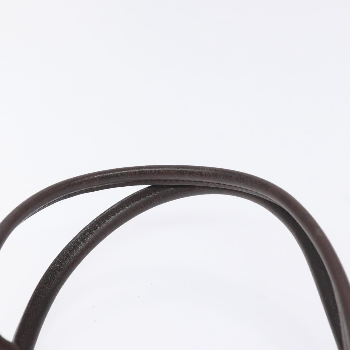 BURBERRY Nova Check Hand Bag Nylon Leather Beige Silver Auth ac3586