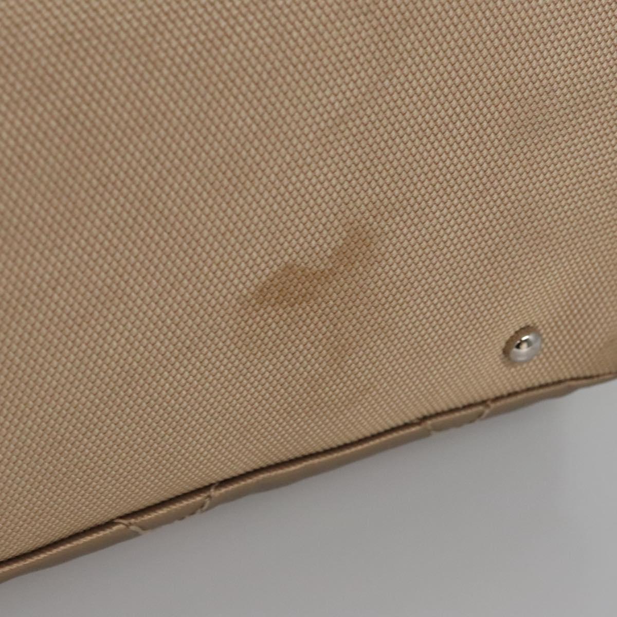 CHANEL Paris Biarritz MM Tote Bag Coated Canvas Gold Tone Silver CC Auth ac3593