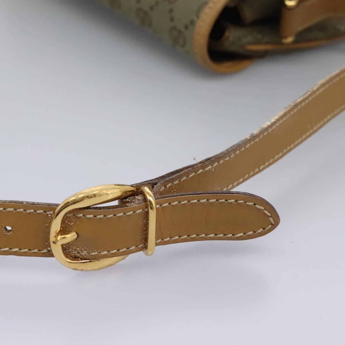 GUCCI GG Canvas Shoulder Bag Beige Gold Auth ac3606