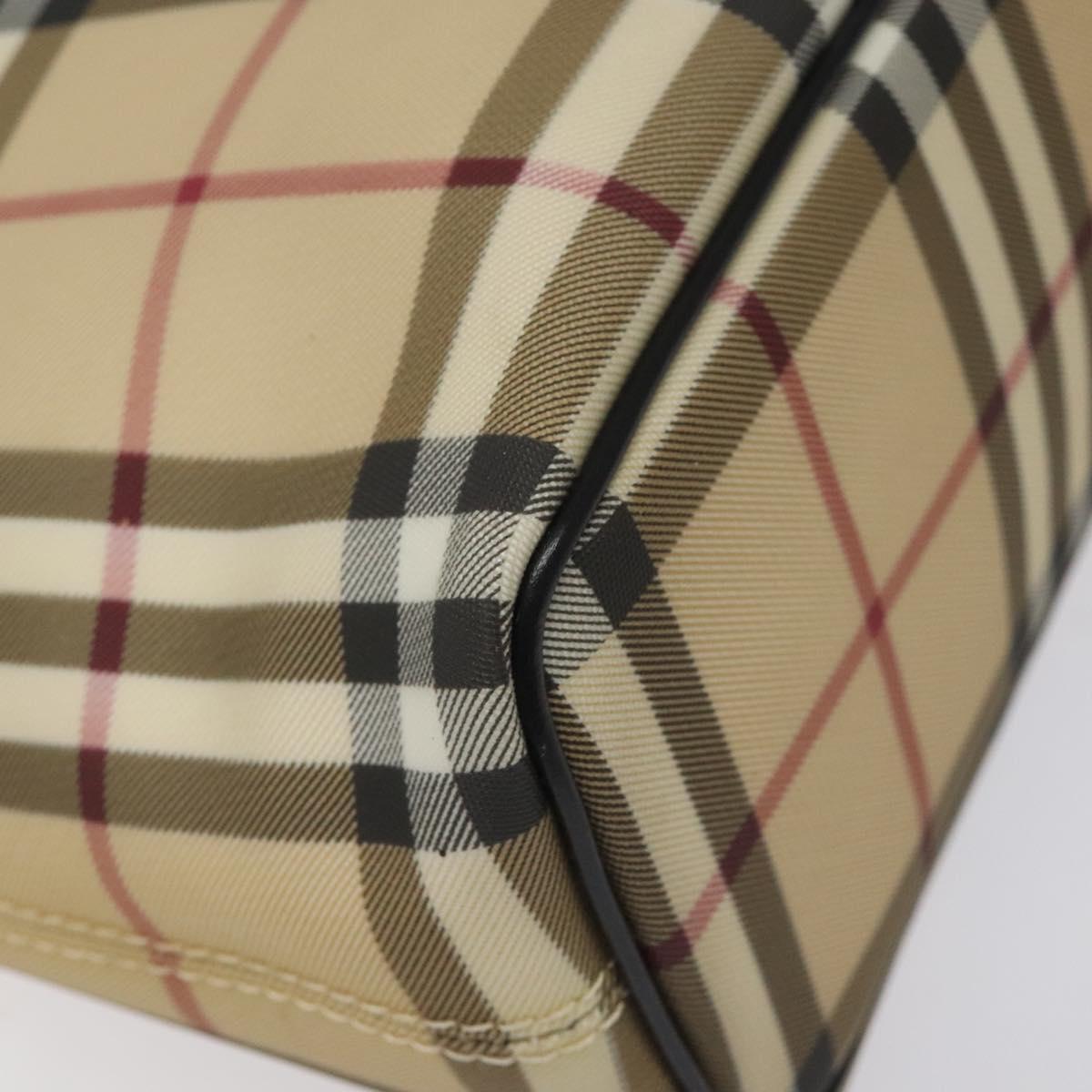 BURBERRY Nova Check Hand Bag PVC Beige Auth ac3609