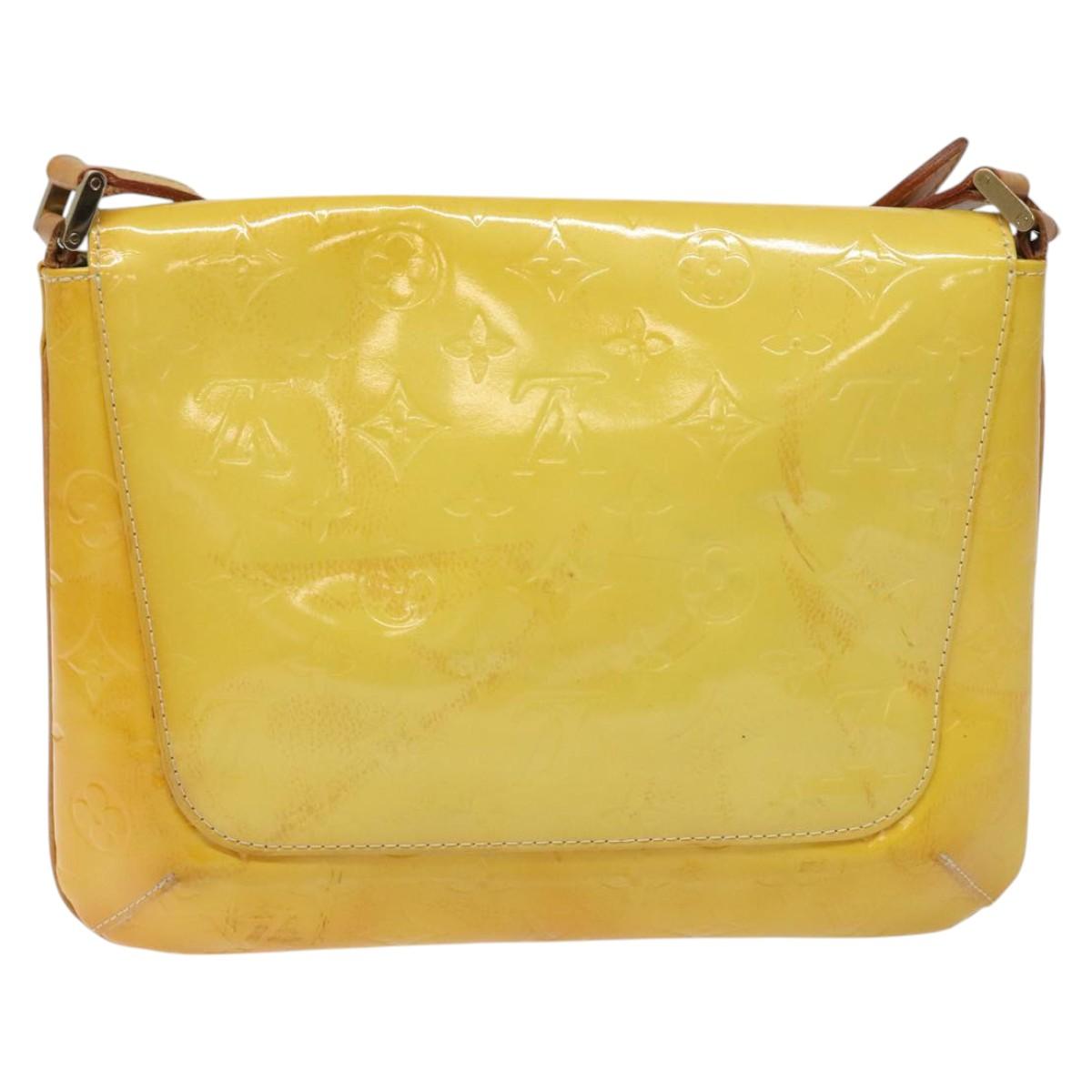 LOUIS VUITTON Monogram Vernis Thompson Street Bag Yellow M91071 LV Auth ac3631