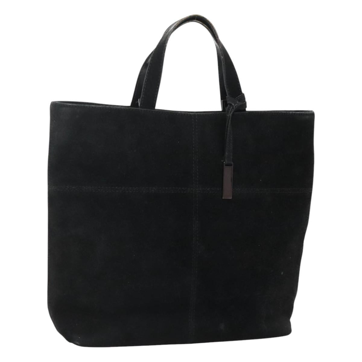 GUCCI Hand Bag Suede Black 002 2113 0475 Auth ac3642