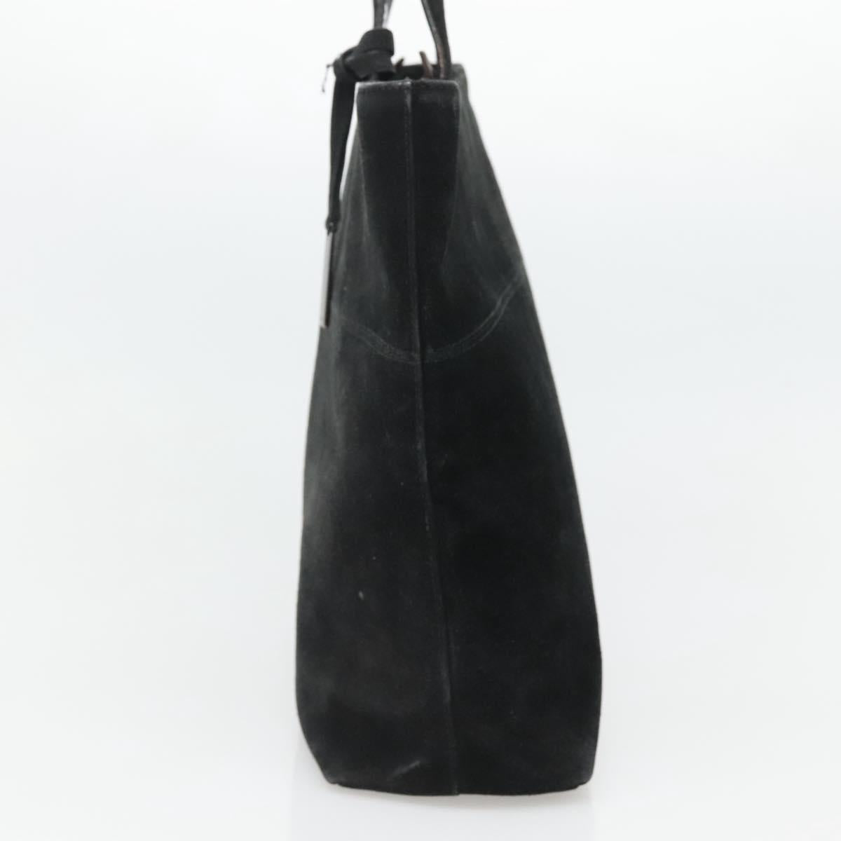 GUCCI Hand Bag Suede Black 002 2113 0475 Auth ac3642