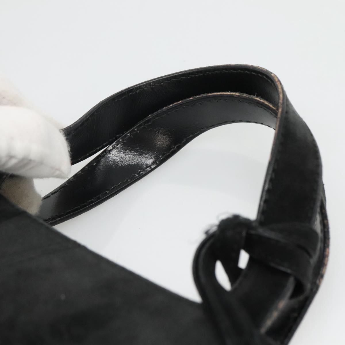 GUCCI Hand Bag Suede Black 002 2113 0475 Auth ac3642