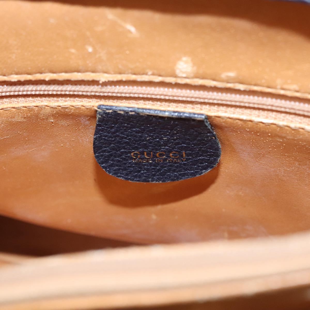 GUCCI Bamboo Hand Bag Suede Leather Navy Auth ac3660