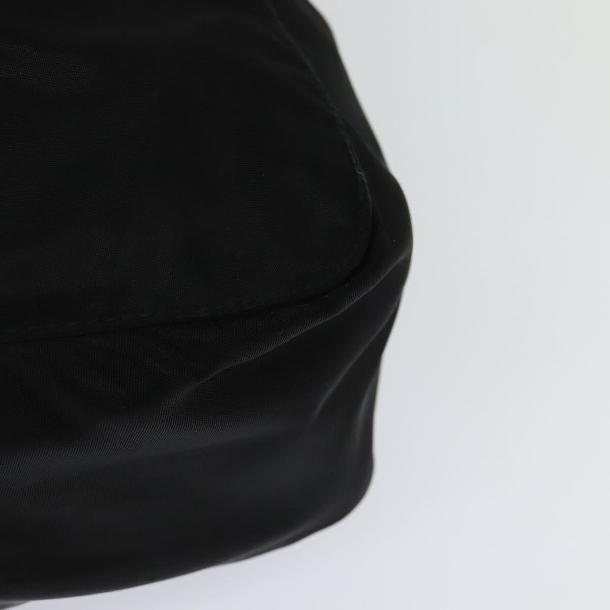 PRADA Hand Bag Nylon Black Silver Auth ac3668