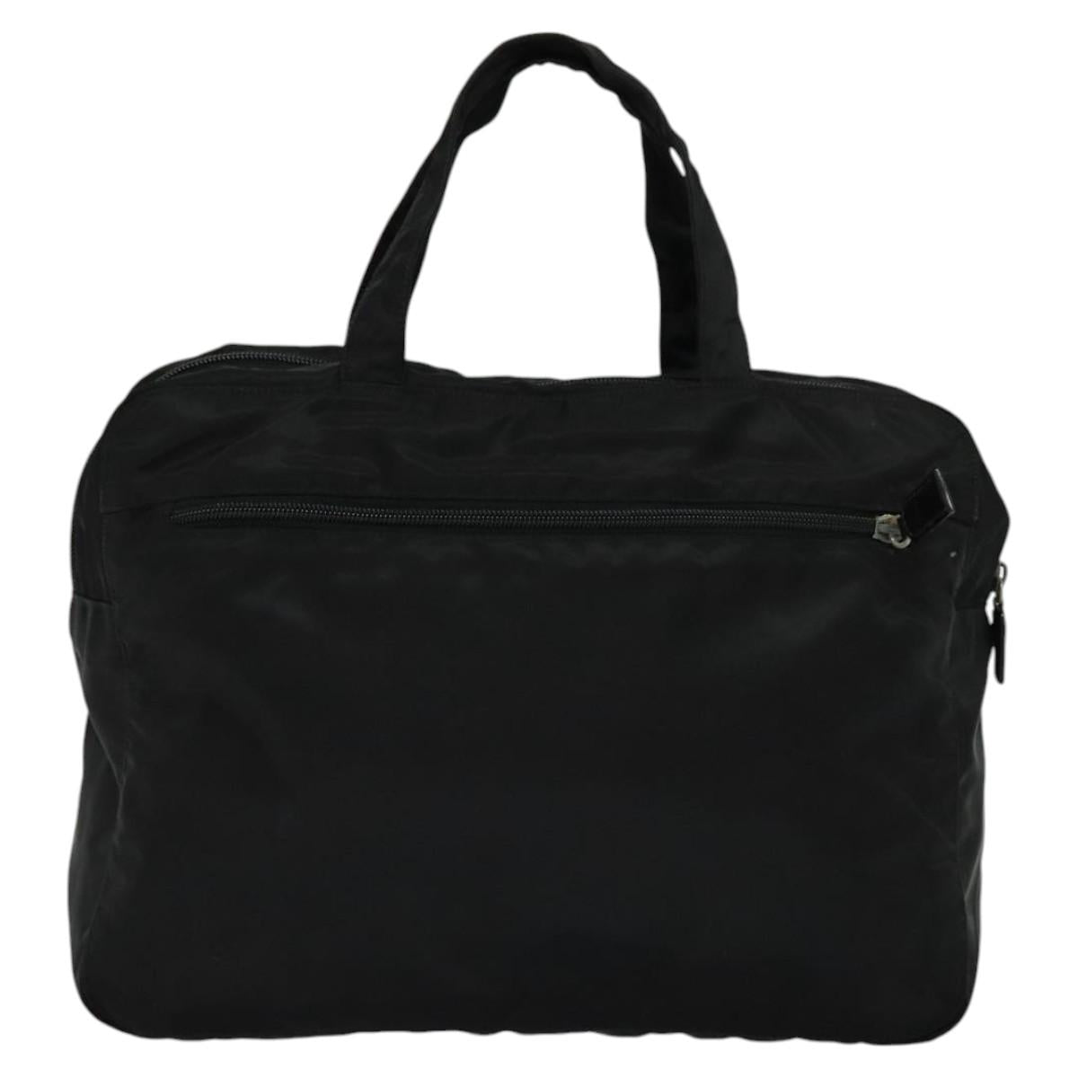 PRADA Hand Bag Nylon Black Silver Auth ac3668