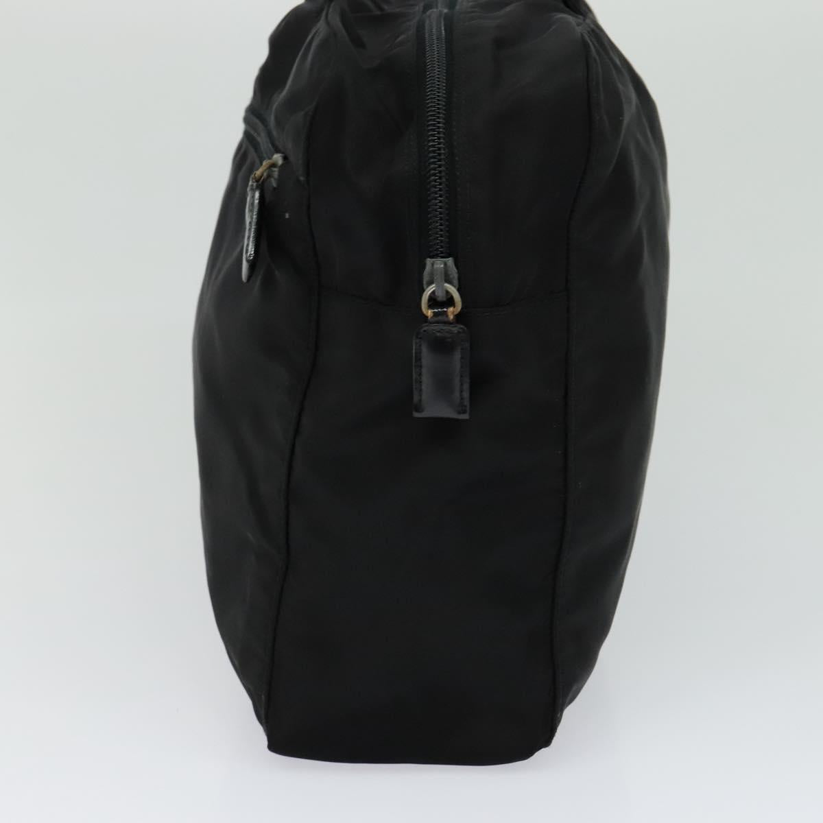 PRADA Hand Bag Nylon Black Silver Auth ac3668