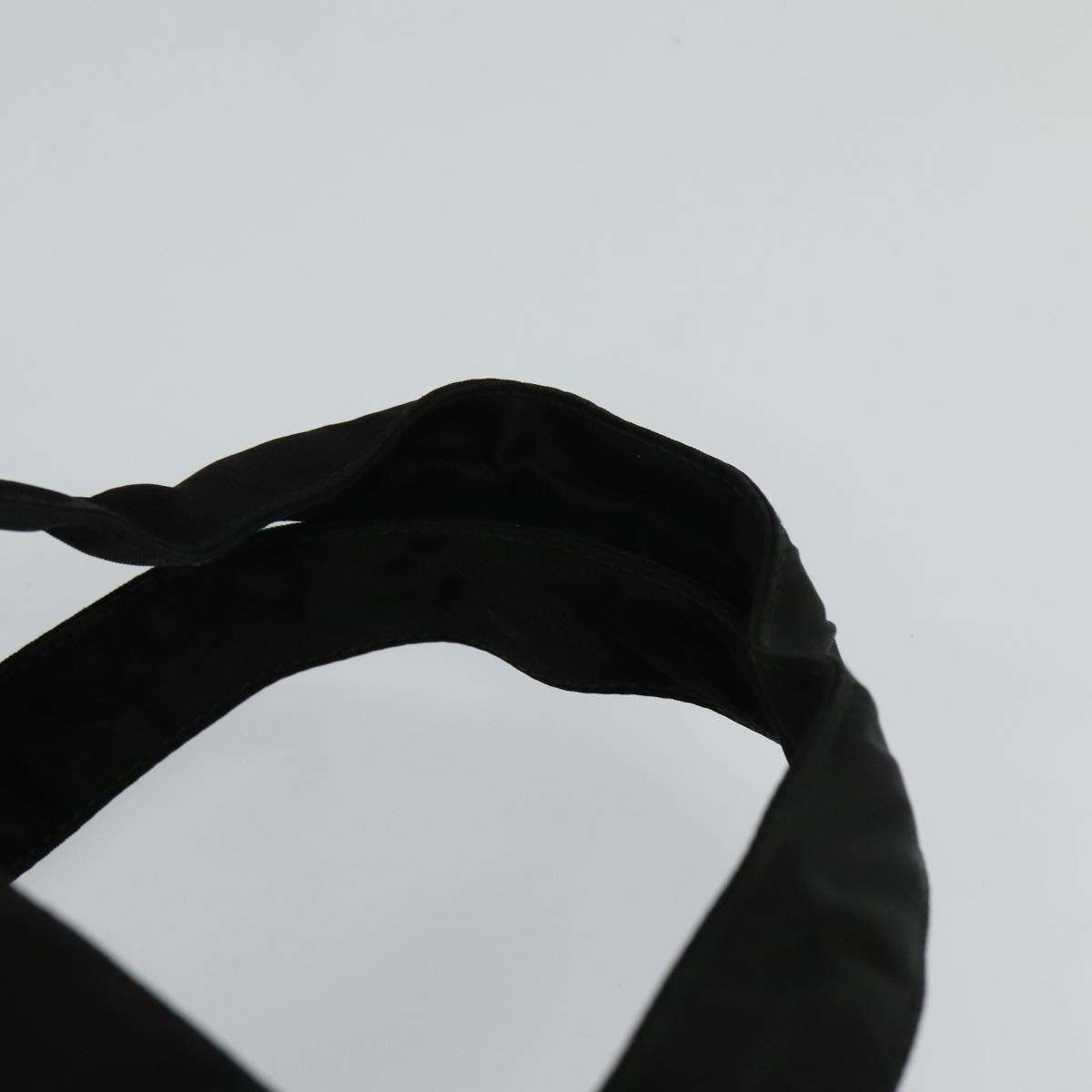 PRADA Hand Bag Nylon Black Silver Auth ac3668