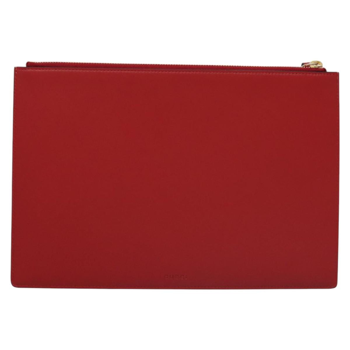 GUCCI GG Supreme BODCO Clutch Bag PVC Beige Gold 506280 Auth ac3672V