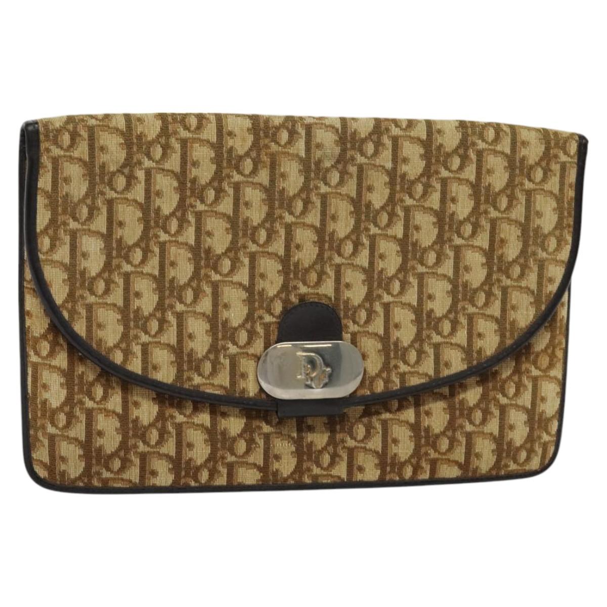 Christian Dior Trotter Canvas Shoulder Bag Brown Auth ac3674