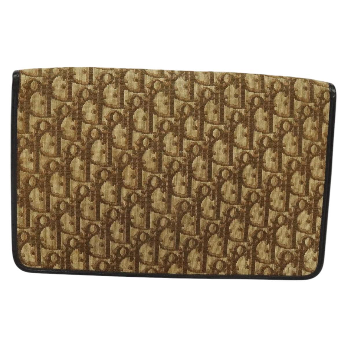 Christian Dior Trotter Canvas Shoulder Bag Brown Auth ac3674