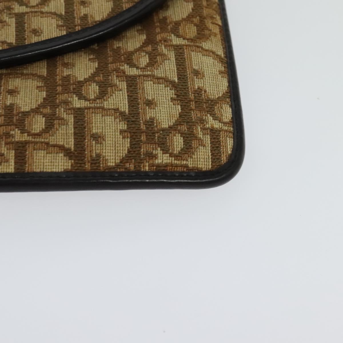 Christian Dior Trotter Canvas Shoulder Bag Brown Auth ac3674