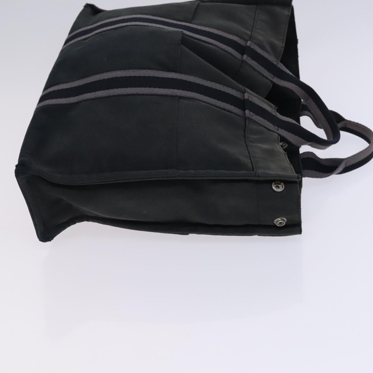 HERMES Fourre Tout Tote Bag Canvas 3Set Black Gray Auth ac3701
