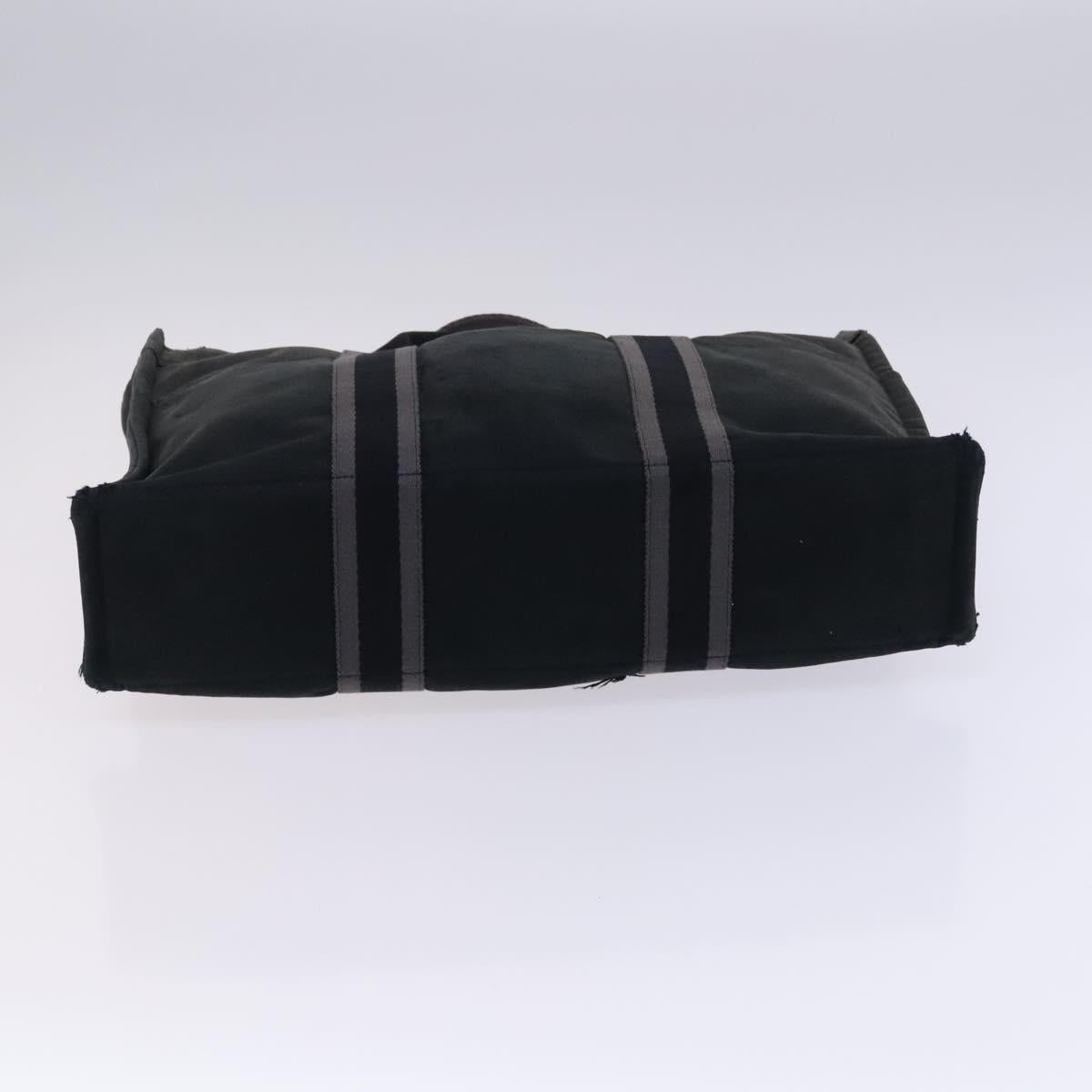 HERMES Fourre Tout Tote Bag Canvas 3Set Black Gray Auth ac3701