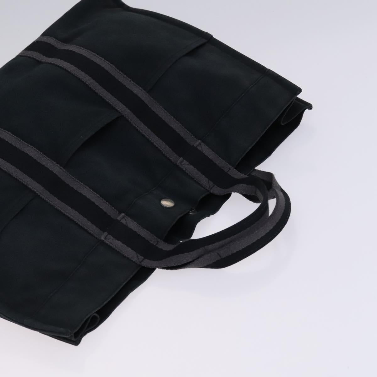 HERMES Fourre Tout Tote Bag Canvas 3Set Black Gray Auth ac3701