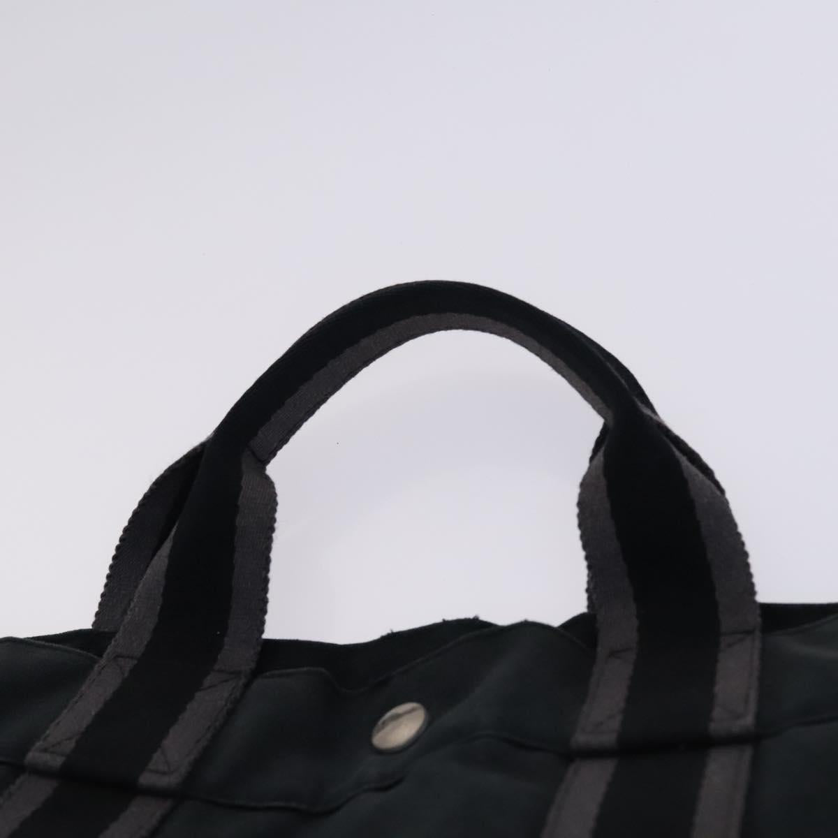 HERMES Fourre Tout Tote Bag Canvas 3Set Black Gray Auth ac3701