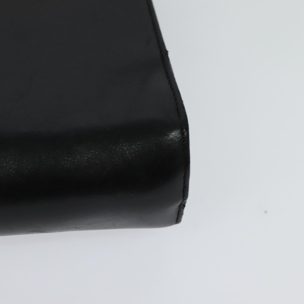 Salvatore Ferragamo Clutch Bag Leather Black Auth ac3703