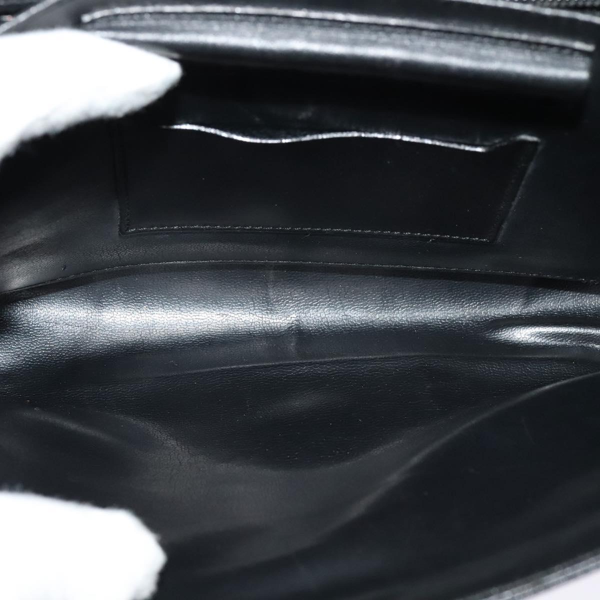 Salvatore Ferragamo Clutch Bag Leather Black Auth ac3703
