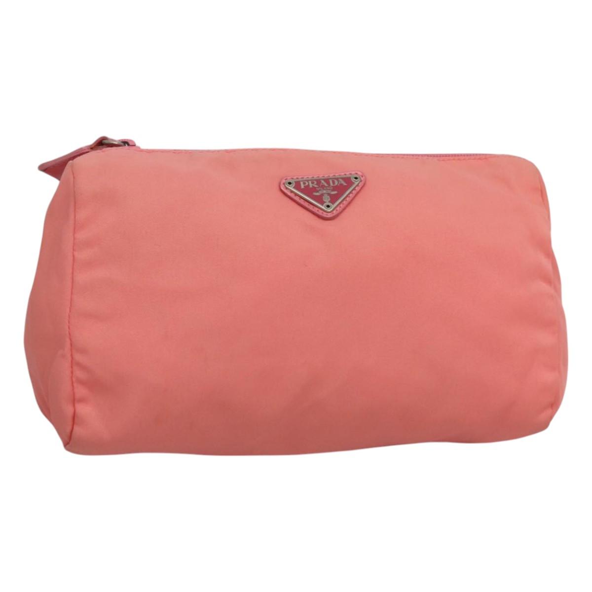 PRADA Pouch Nylon Pink Auth ac3705