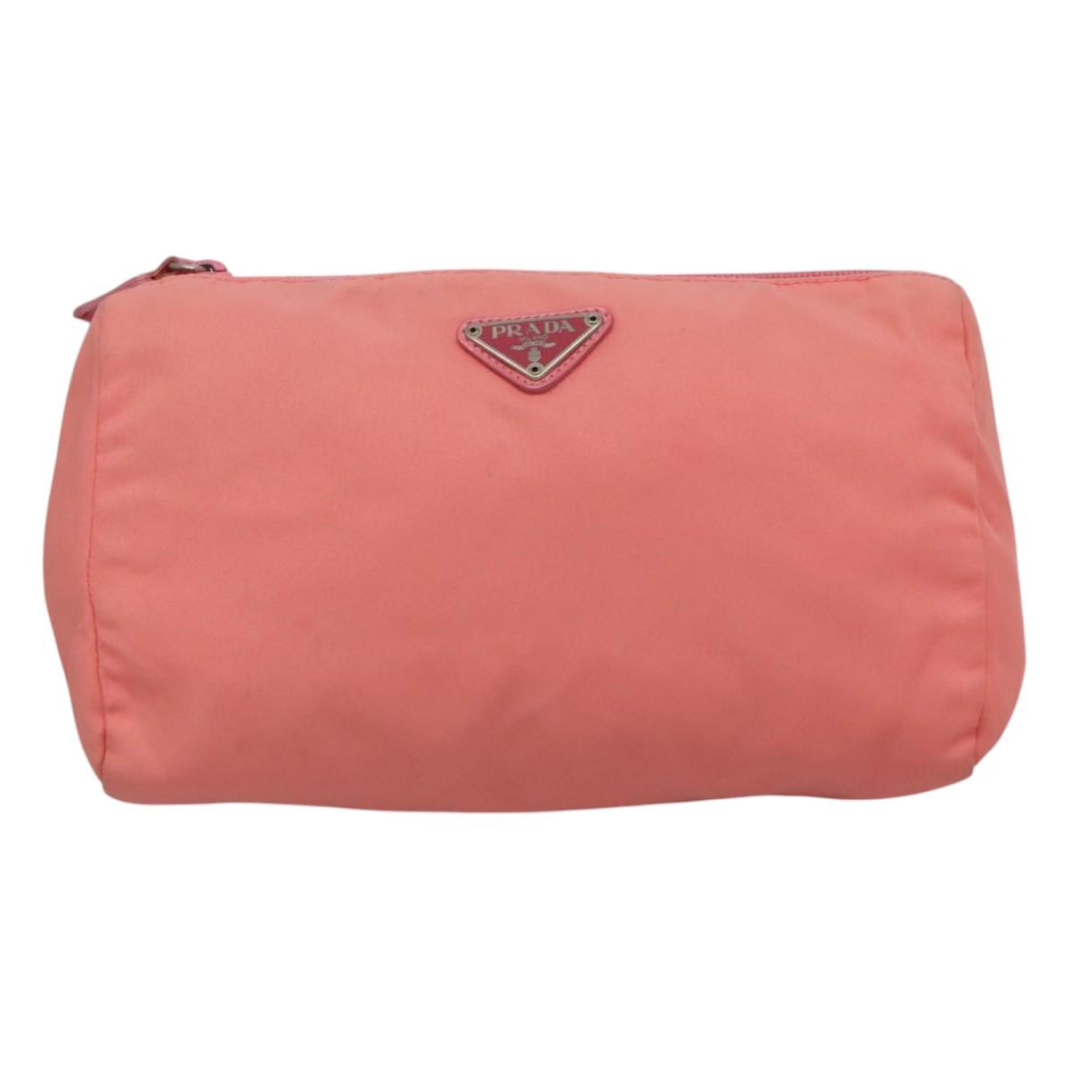 PRADA Pouch Nylon Pink Auth ac3705