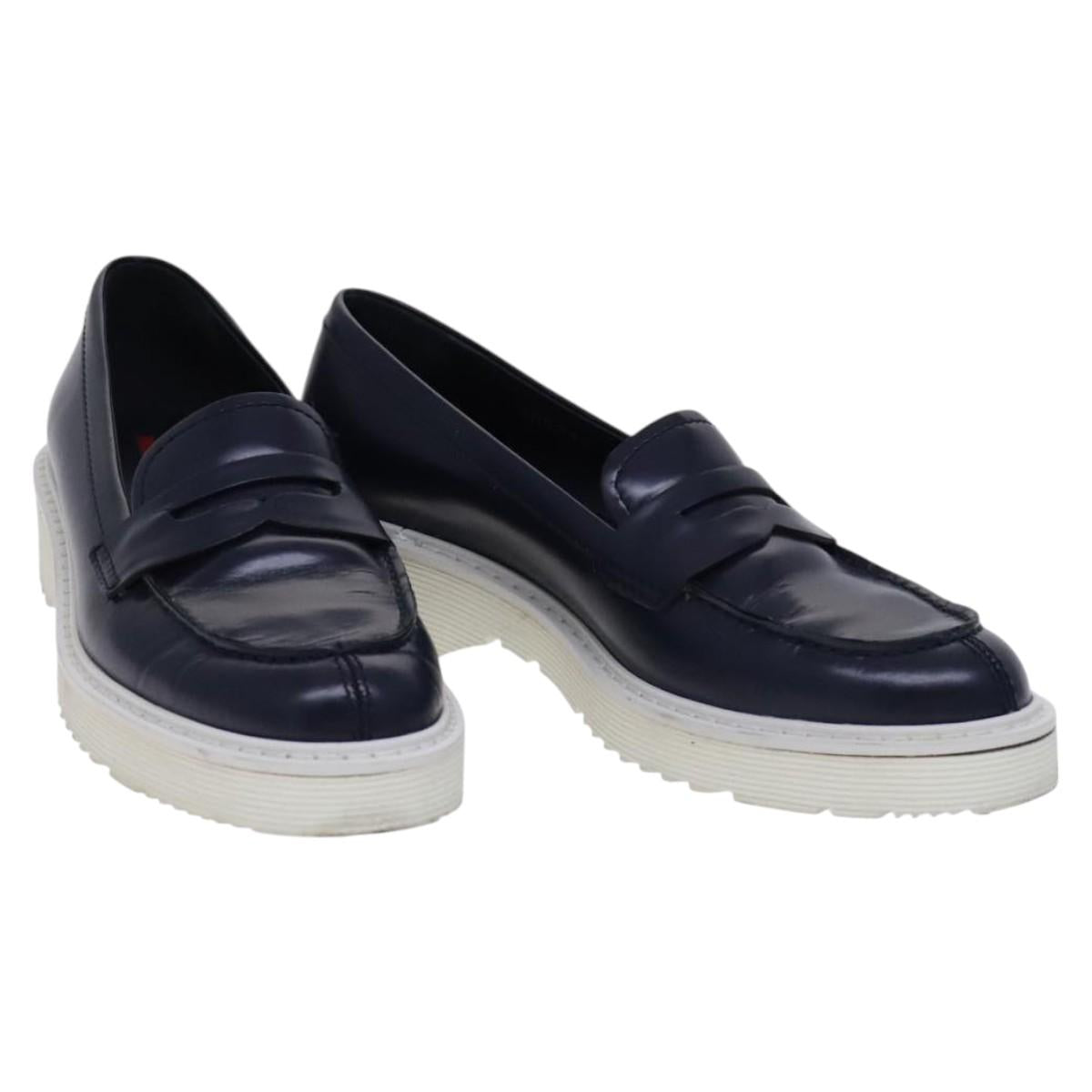 PRADA Sports Loafers shoes Leather Navy Auth ac3709