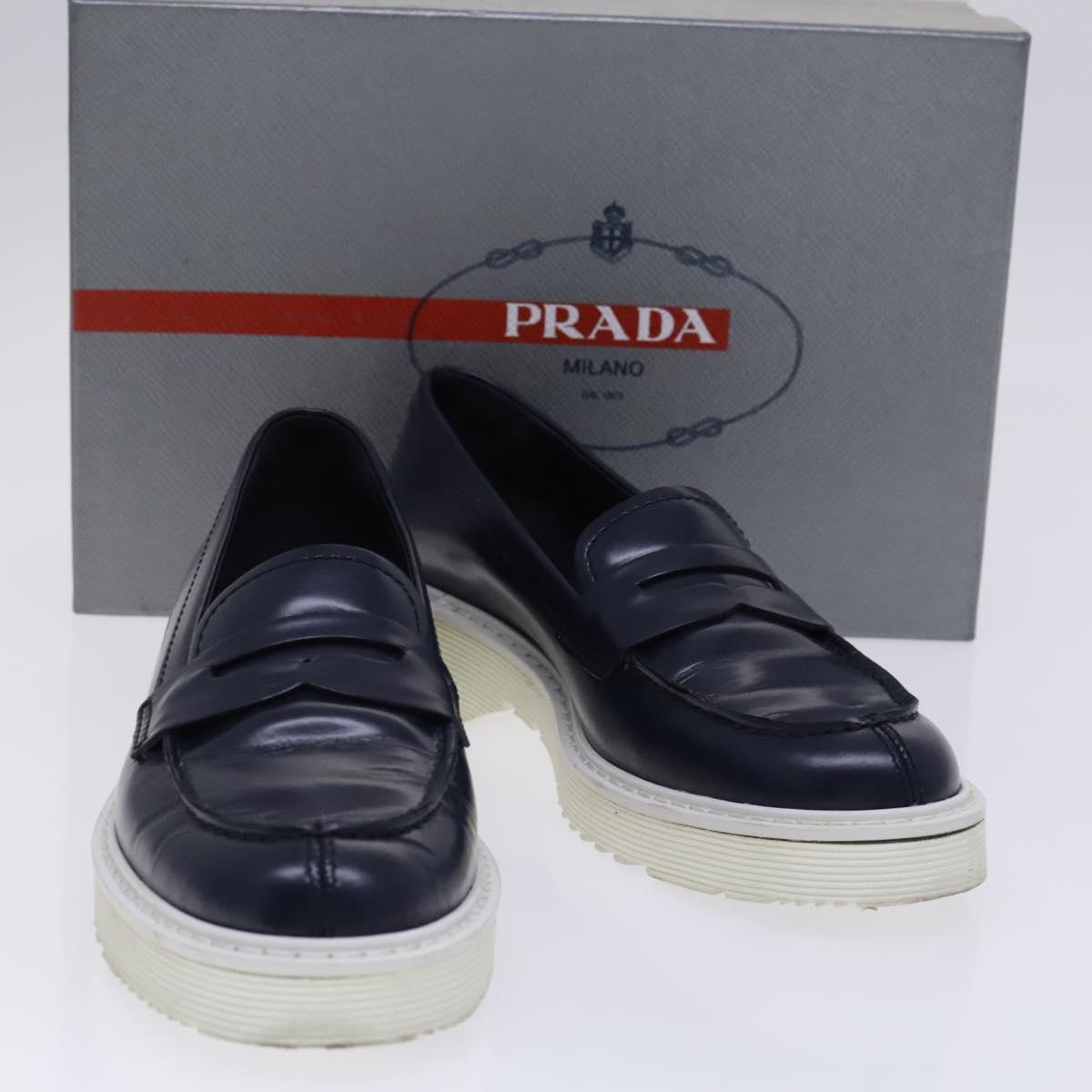 PRADA Sports Loafers shoes Leather Navy Auth ac3709