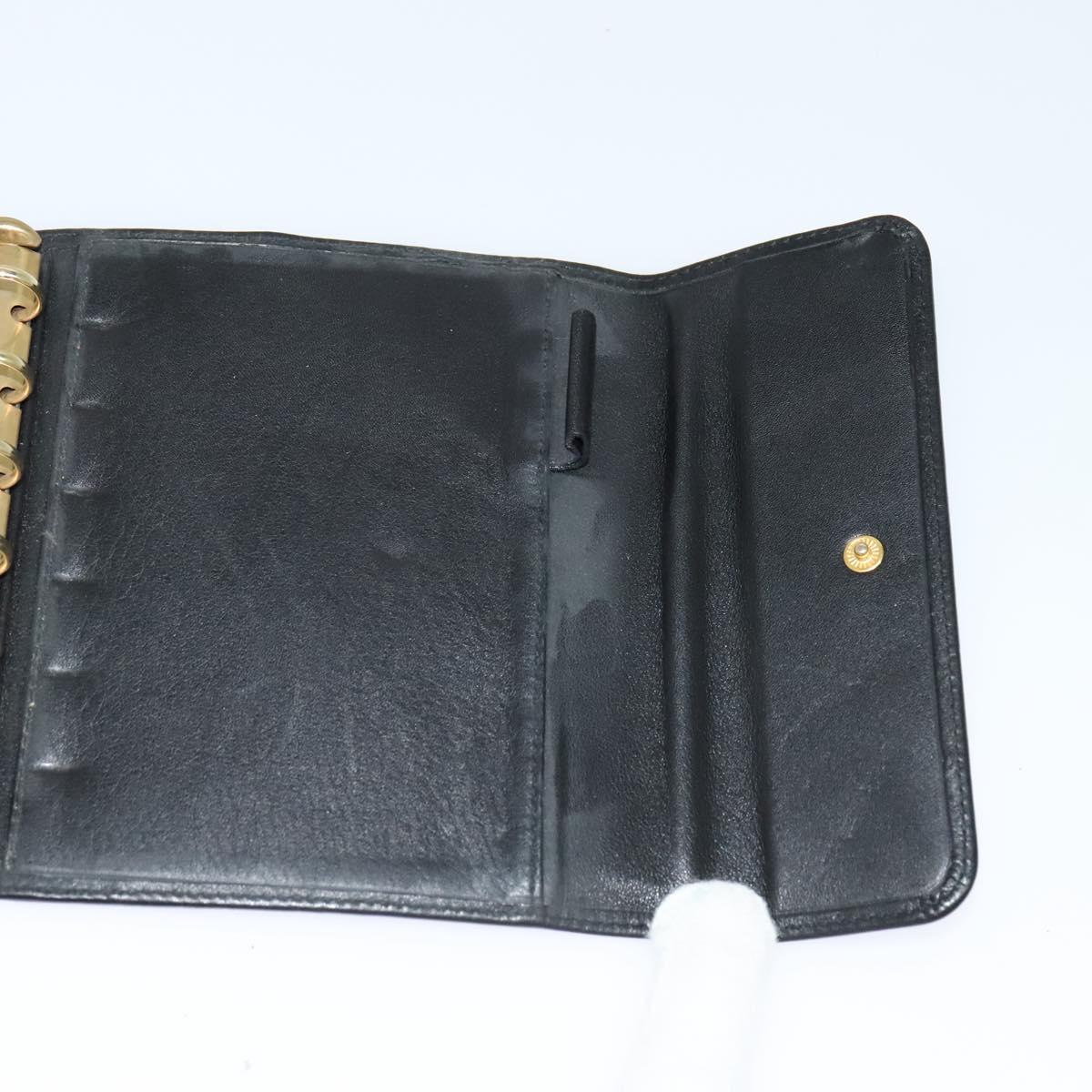 VERSACE Day Planner Cover Leather Black Auth ac3711