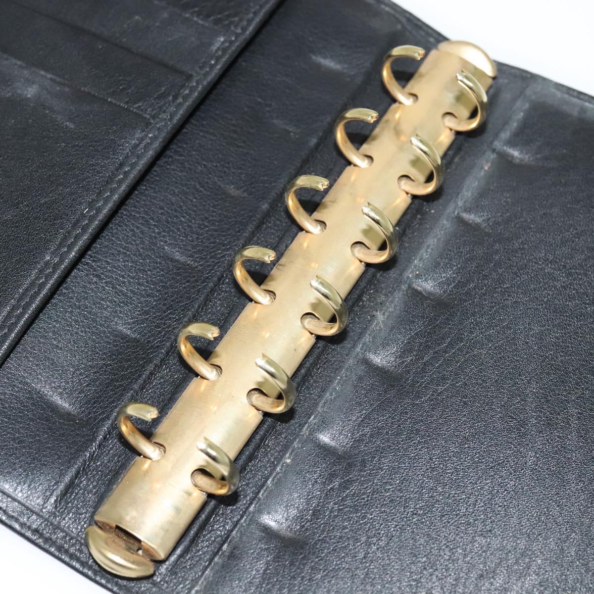 VERSACE Day Planner Cover Leather Black Auth ac3711