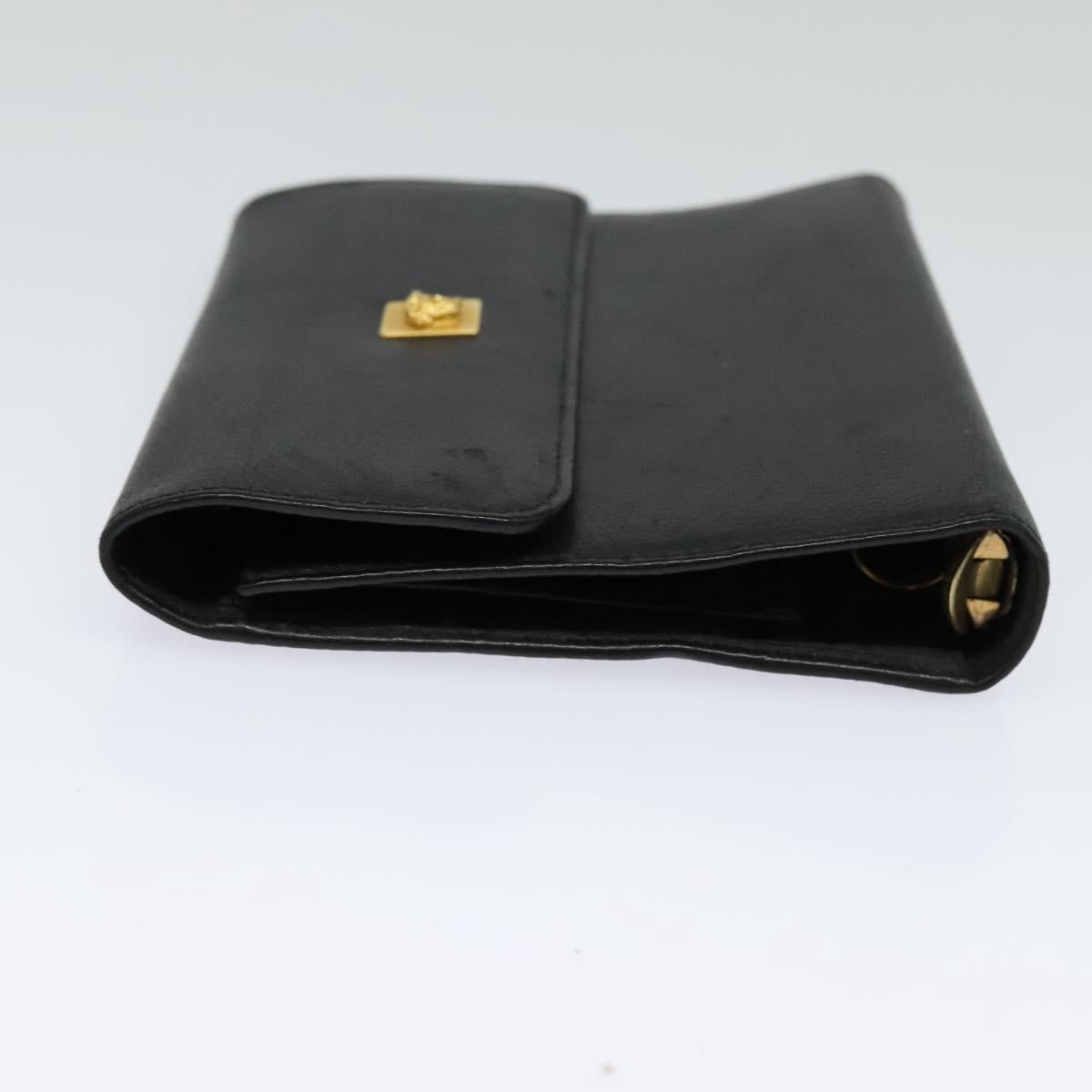 VERSACE Day Planner Cover Leather Black Auth ac3711