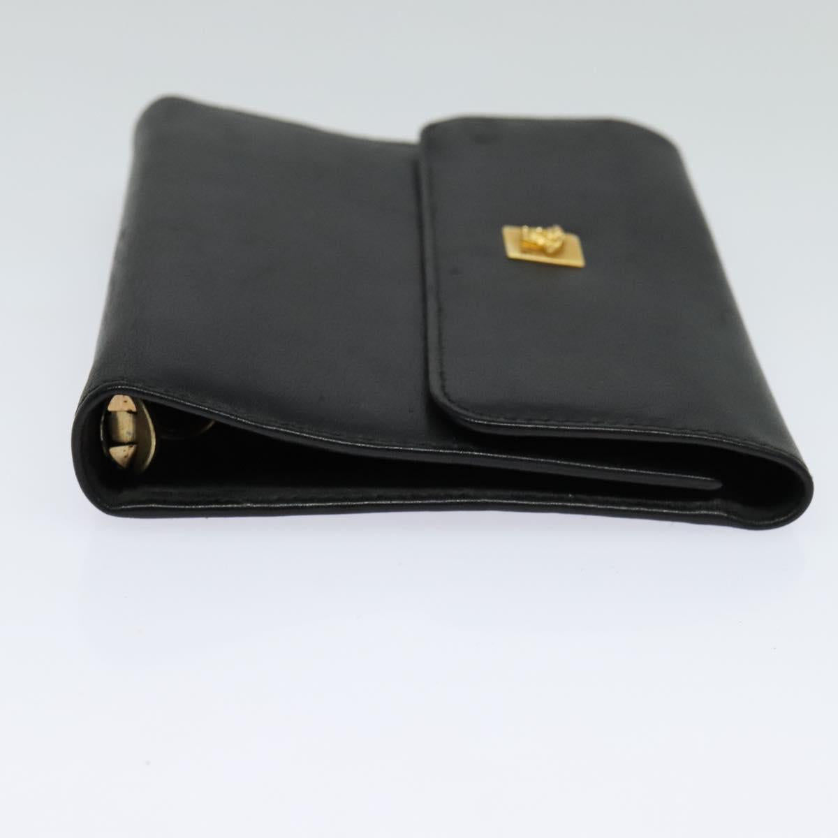 VERSACE Day Planner Cover Leather Black Auth ac3711