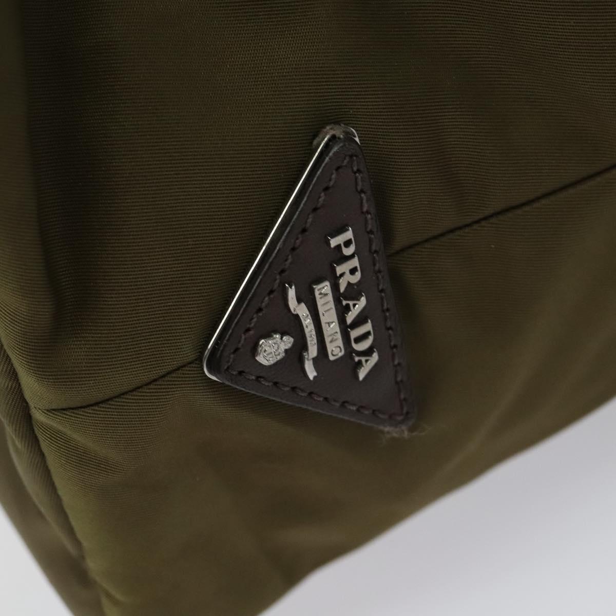 PRADA Hand Bag Nylon 2way Khaki Auth ac3713