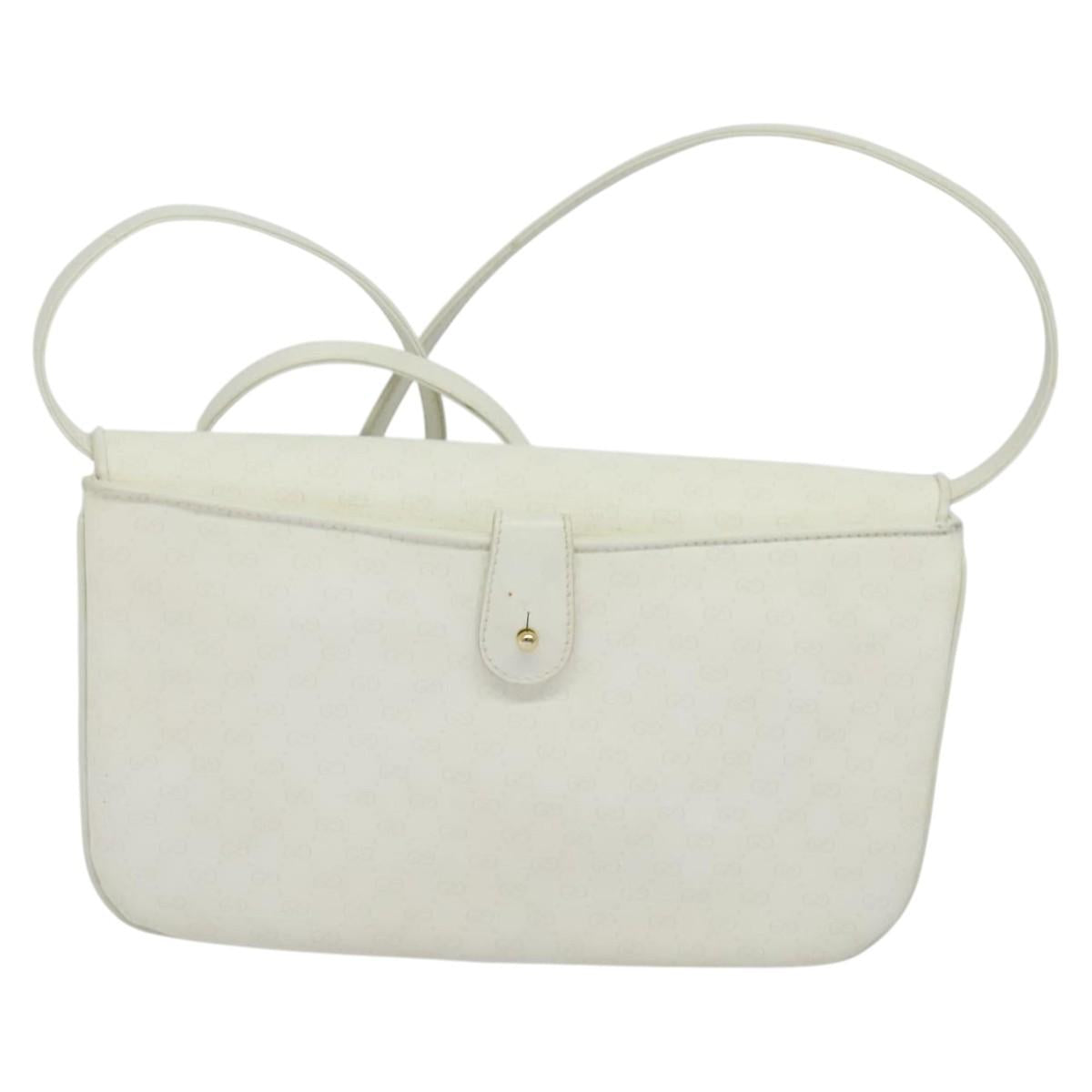GUCCI Micro GG Supreme Shoulder Bag PVC White Gold 004 106 0024 Auth ac3716