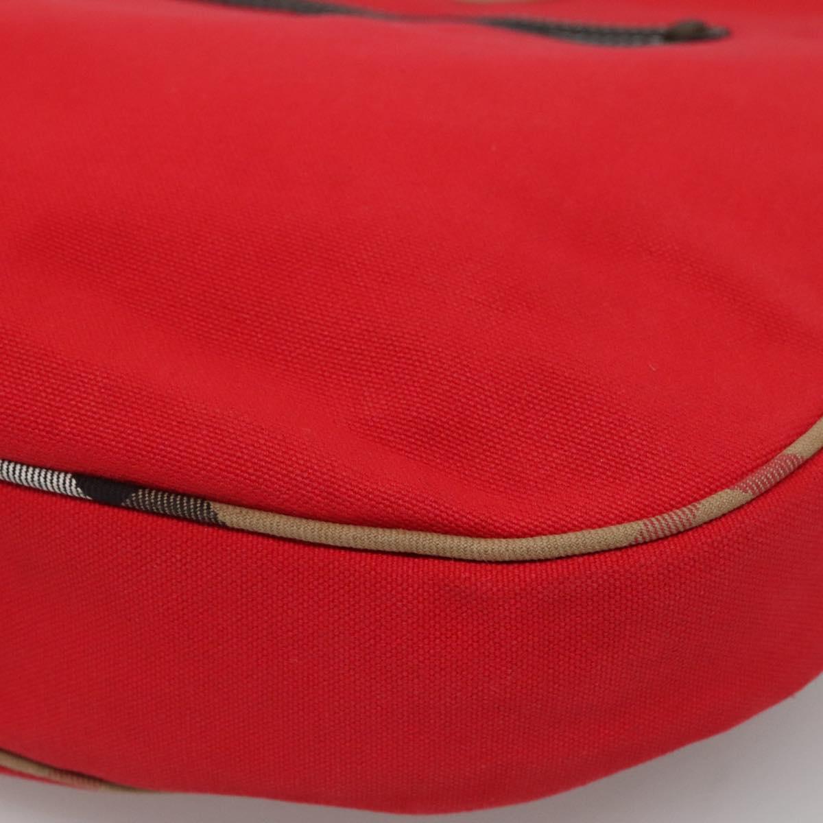 BURBERRY Shoulder Bag Canvas Red Auth ac3717